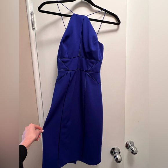 Blue Aidan Mattox cocktail dress, size 0, only worn once - Picture 2 of 3